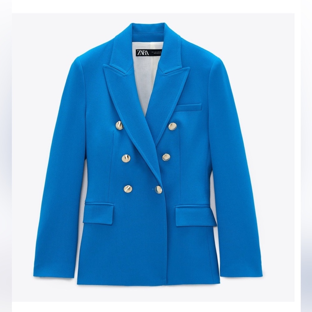 Zara tailored double breasted Balmain style Blazer